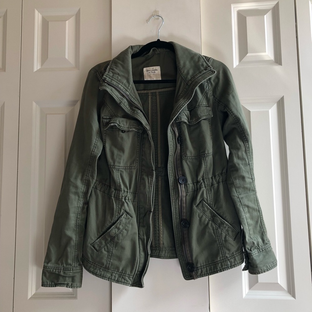 Abercrombie & Fitch green military utility jacket